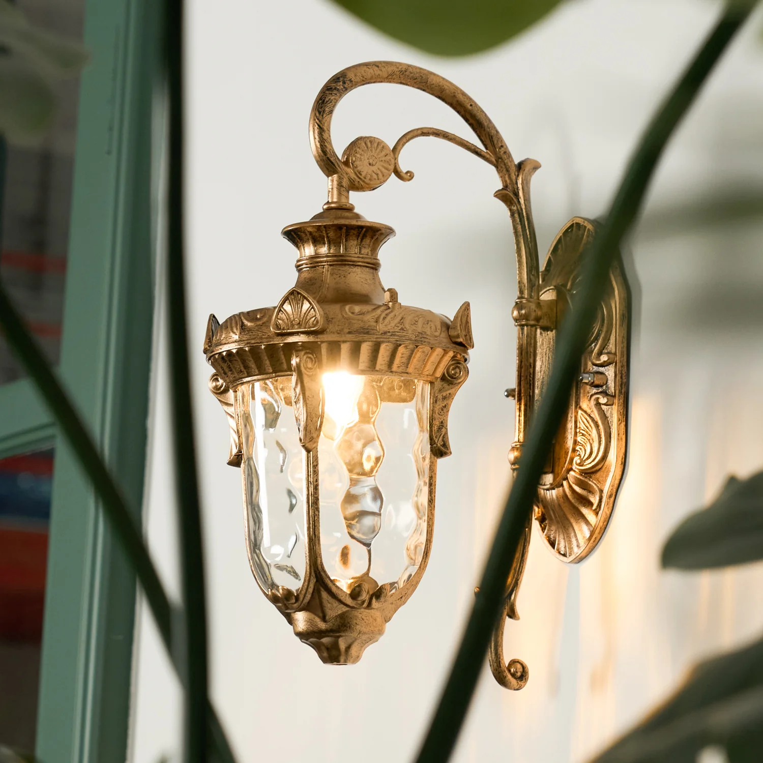 Heritage Outdoor Wall Lamp - L 10.2” x W 7.5” x H 20.5” / Gold / Set of 2