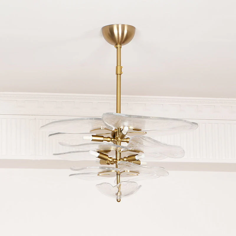 Люстра Petals Gold Murano - 4 яруса ∅67см x 29см, янтарь, золотой