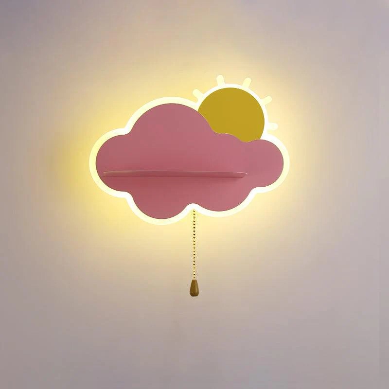 Child Cloud Wall Lamp - ∅ 10.4″ x H 5.9″ Set of 2 / Blue / Warm Light