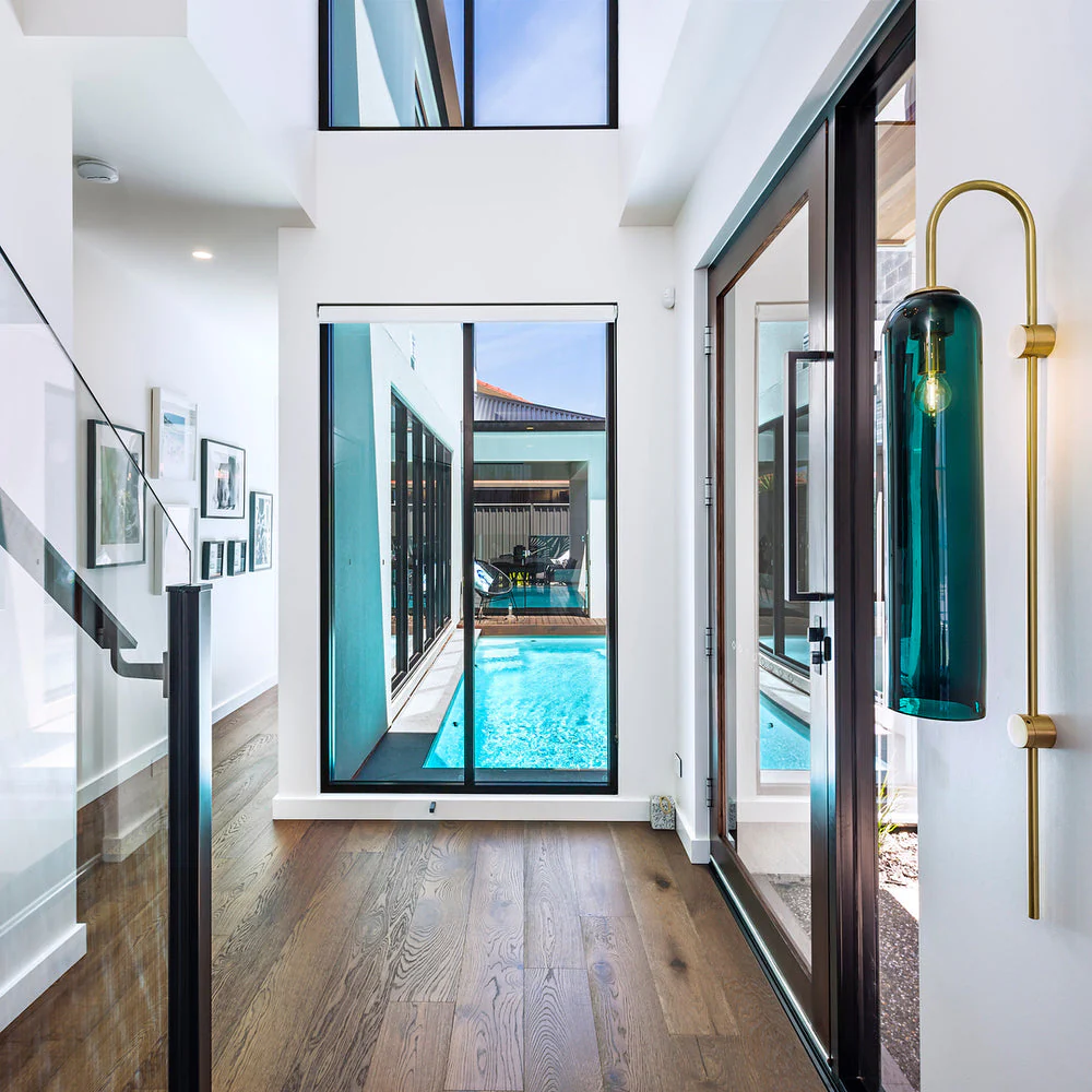 Настенный светильник Modern Glass - 19см x 80см, золотой, прозрачный