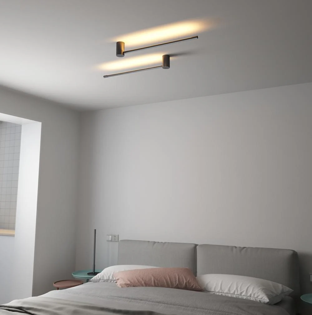 Linear LED Wall Light - Model C Set of 2 / Black / Cold Light