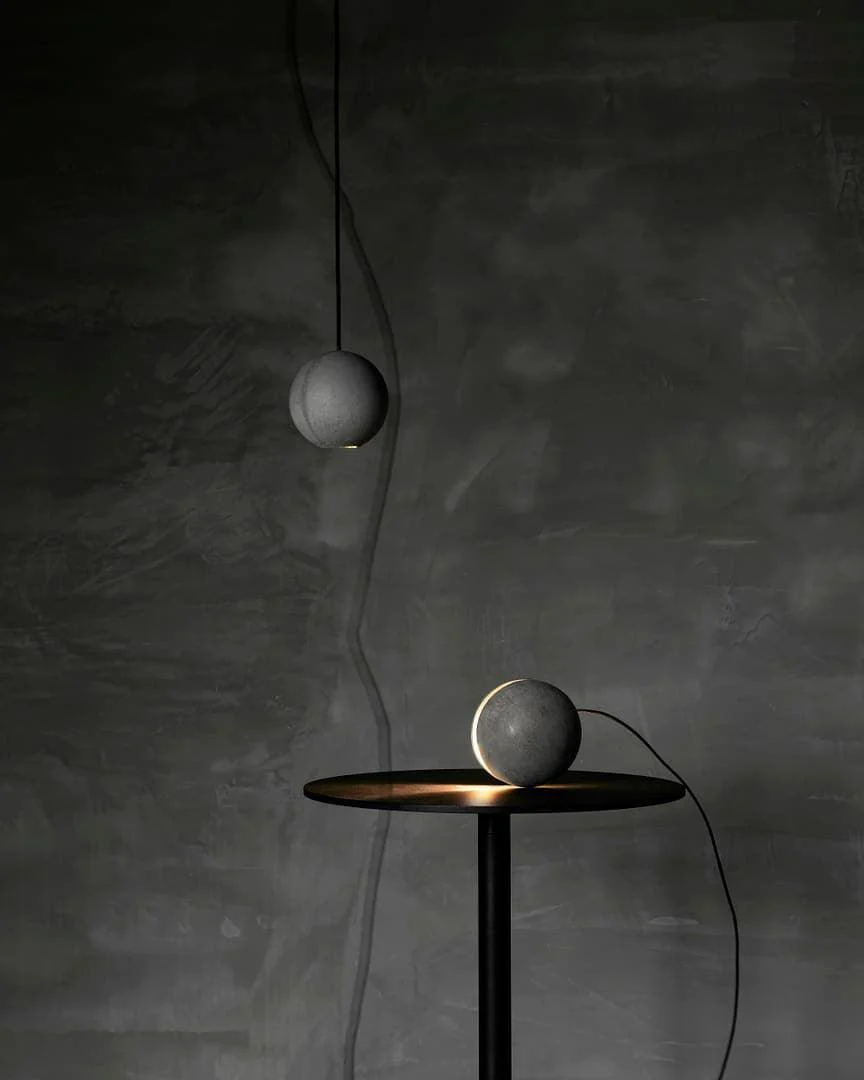 Подвесной светильник Moon Concrete - 2 плафона ∅24см x 150см, серый