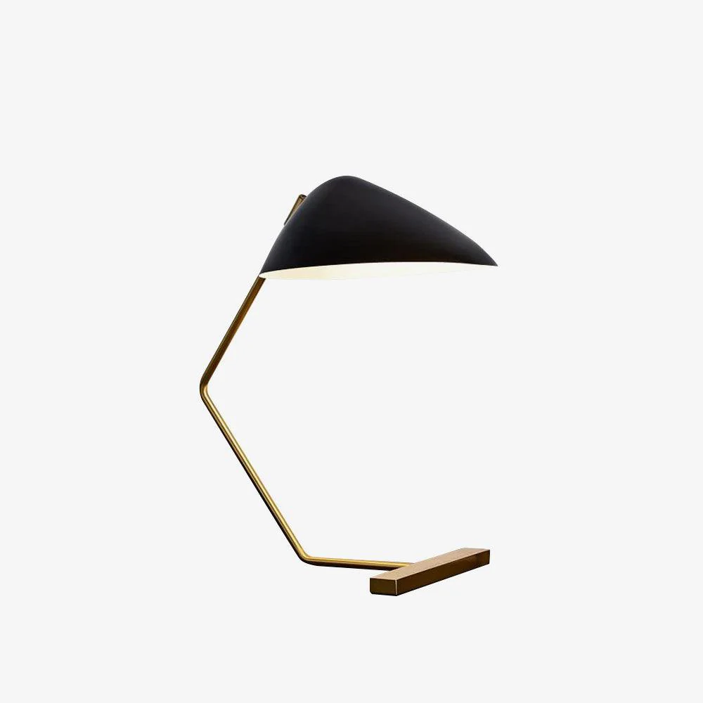 Curvilinear Mid-Century Table Lamp - L 18.1″ x H 21.3″ / L 46cm x H 54cm / Gold+Black / AU plug