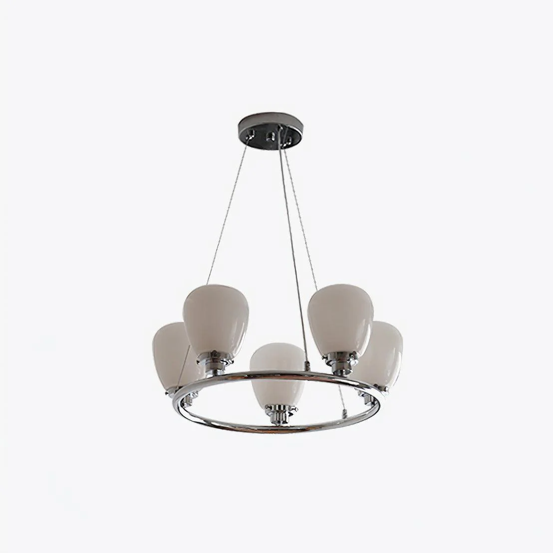 Люстра Werner - 3 плафона ∅45см x 20см, хром, белый