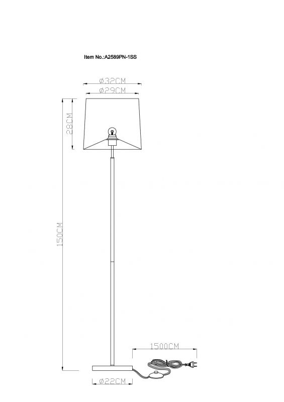 Торшер Arte Lamp RODOS A2589PN-1SS