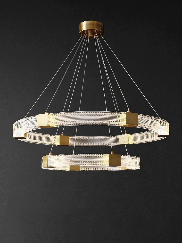 Люстра Parallel Ring LED - ∅65см + ∅80см x 150см, теплый свет