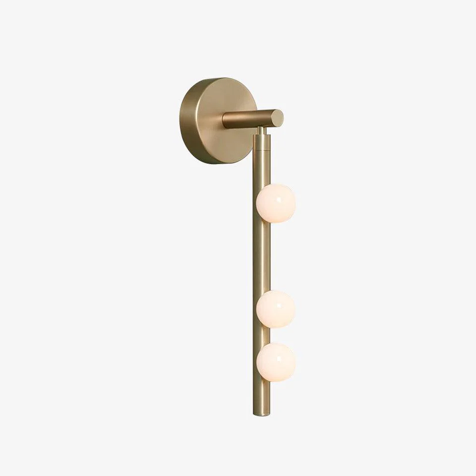 Настенный светильник Brass Glass Tube - 7 источников света ∅12см x 100см, античная латунь, белый