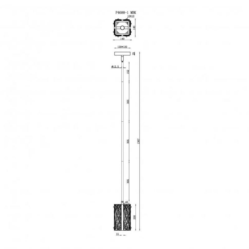 Светильник подвесной iLAMP Panorama P4688-1 MBK