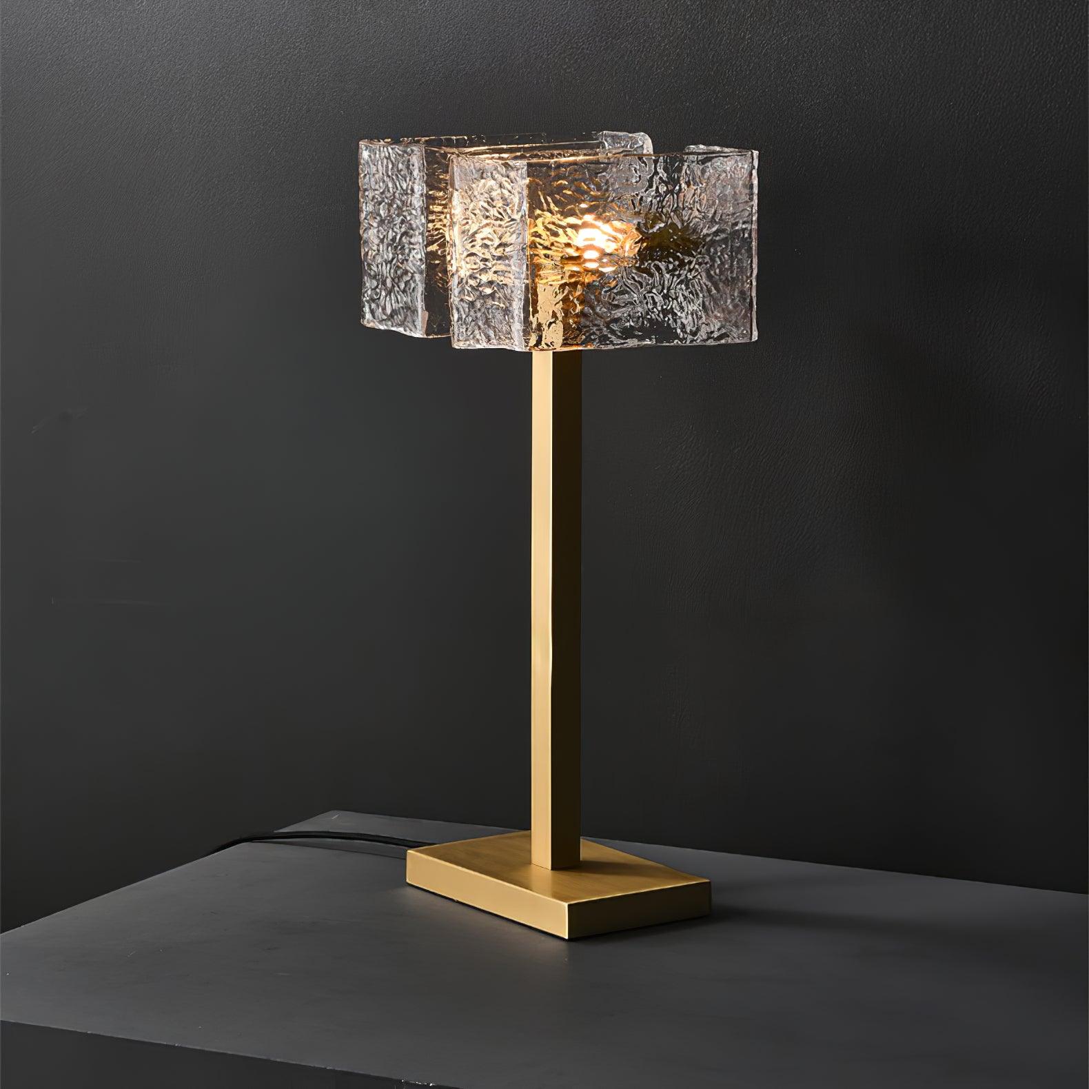 Roosevelt Table Lamp - ∅ 7.8″ x H 19.6″ / Dia 20cm x H 50cm / Brass+Clear / UK plug