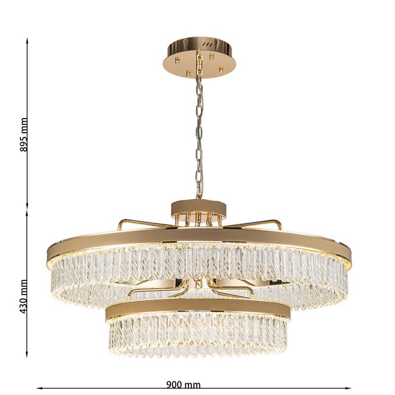 Подвесная люстра Favourite Visconte 4304-10P LED 3000-4000-6000 шампань