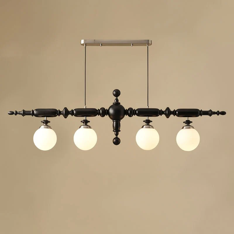 Люстра Cambridge Wooden - 4 источника света 139см x 41см, орех, золотой