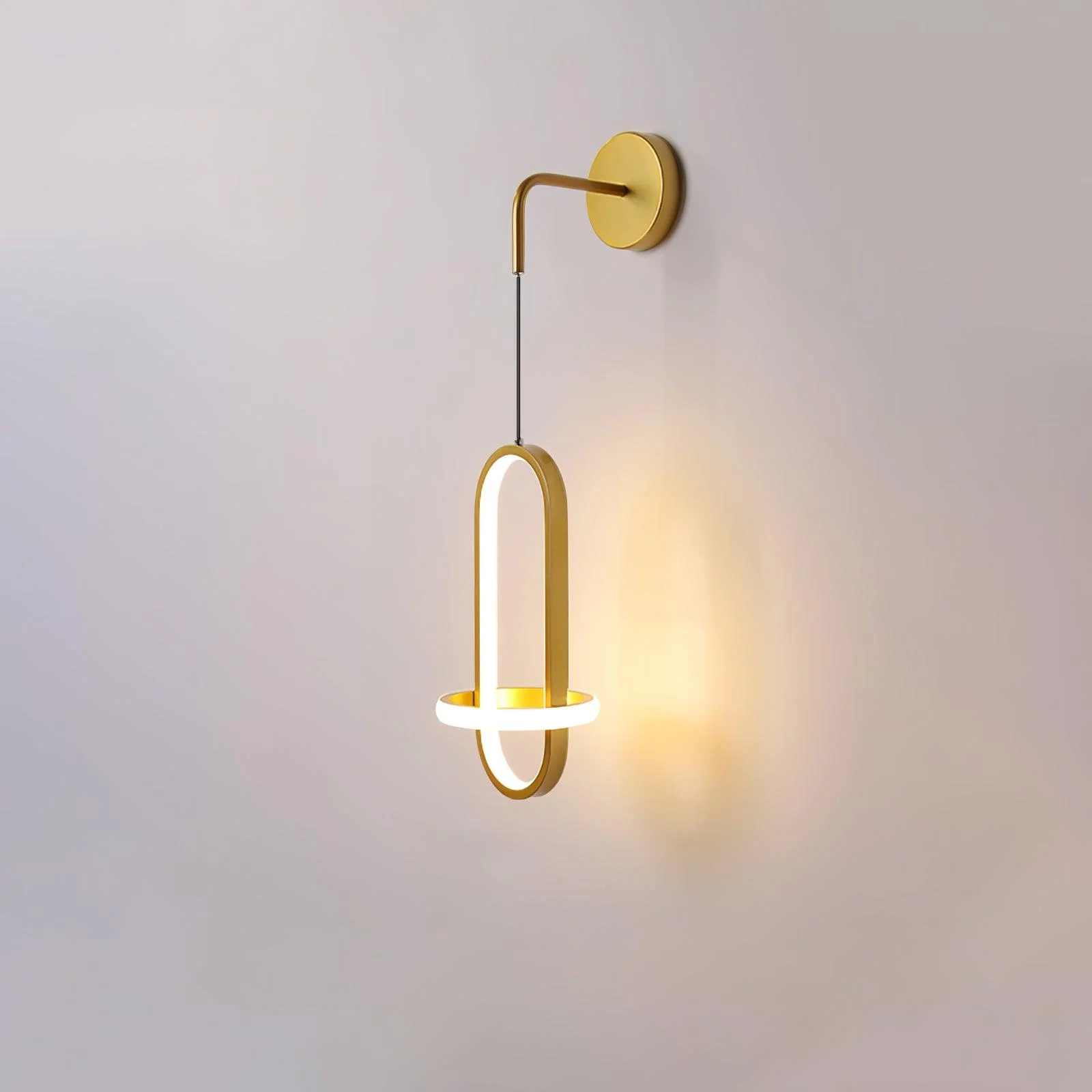 Oval Brass Wall Light - W 7.1″ x H 13.8″ Set of 2 / Brass / Three-color changing light