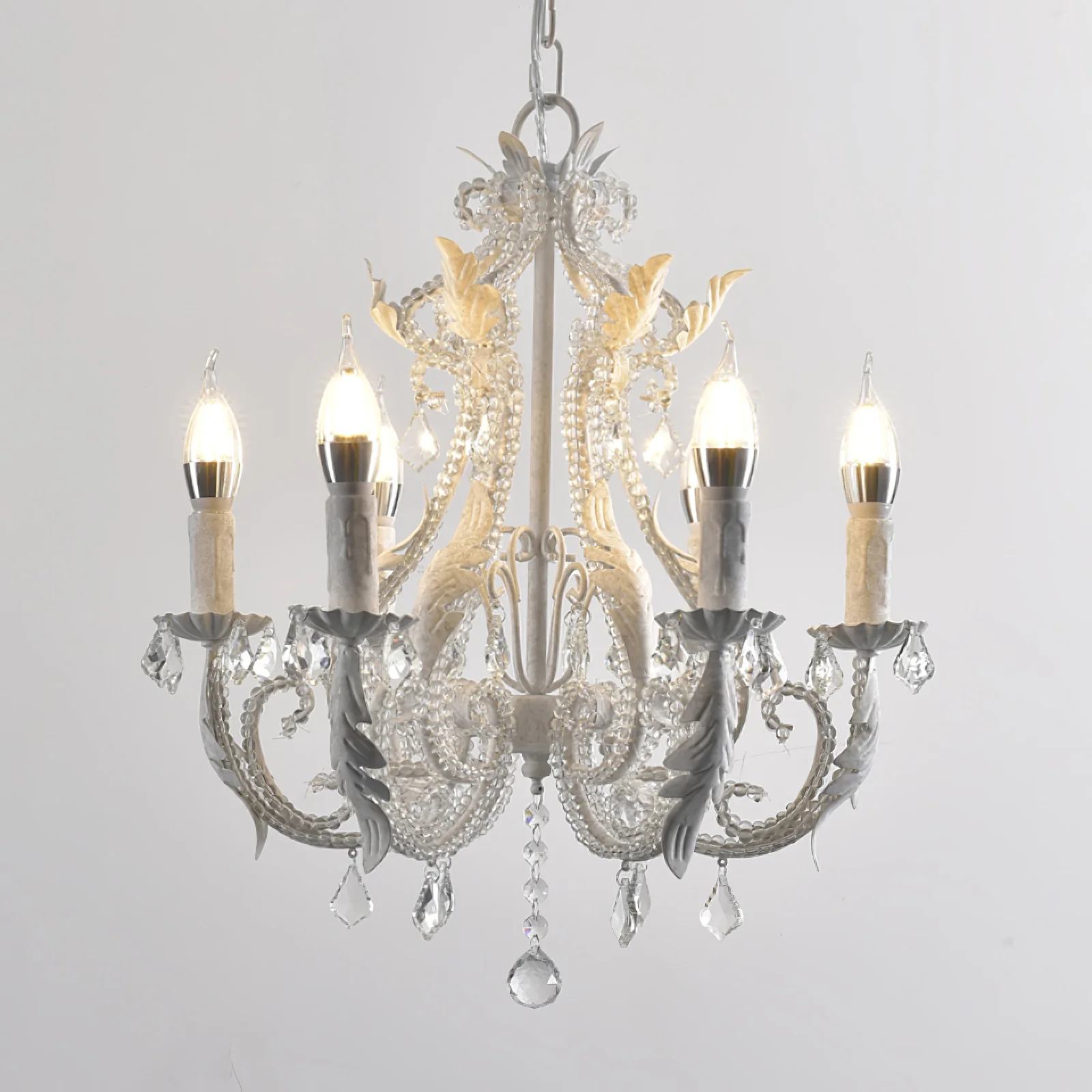 Люстра Candle Holder - 6 плафонов ∅40см x 50см, античный белый