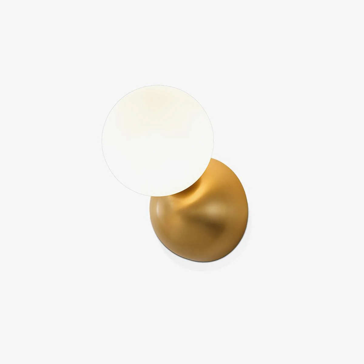 Single Globe Wall Light - Set of 2 / Brass & White