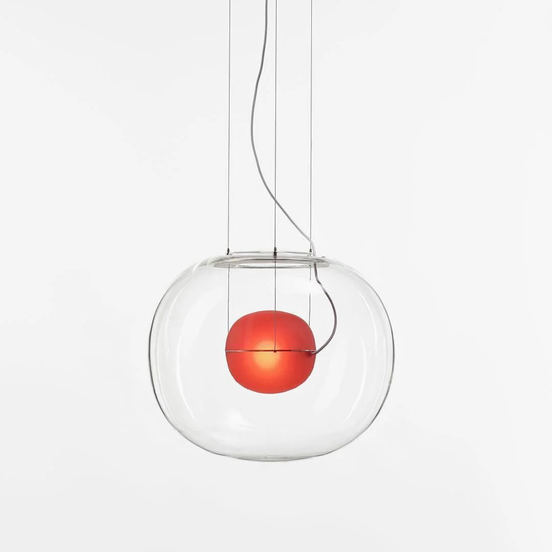 Подвесной светильник Pearl - ∅30см x 26см, прозрачный, красный