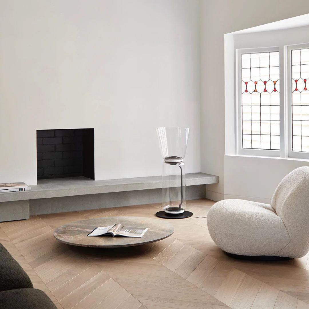 Торшер Bamboo Glass - ∅28см x 57см, стекло, черный, теплый свет