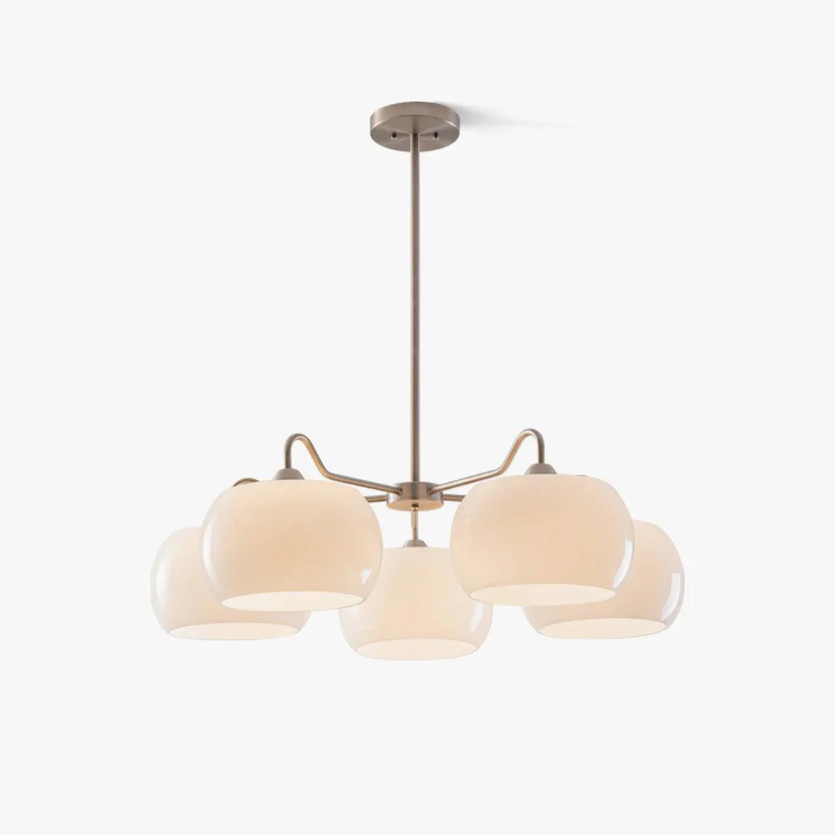 Люстра Nickel Glass Persimmon - 5 плафонов ∅90см x 30см, никель, белый