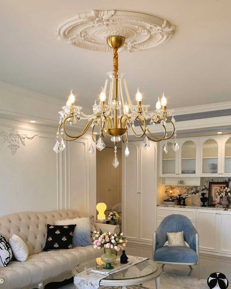 Люстра Opulent Pearl Crystal - 8 плафонов ∅75см x 56см