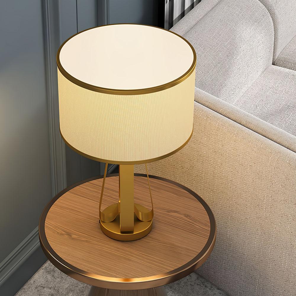 Laila Table Lamp - ∅ 15″ x H 22″ / Dia 38cm x H 56cm / Gold & White / AU plug