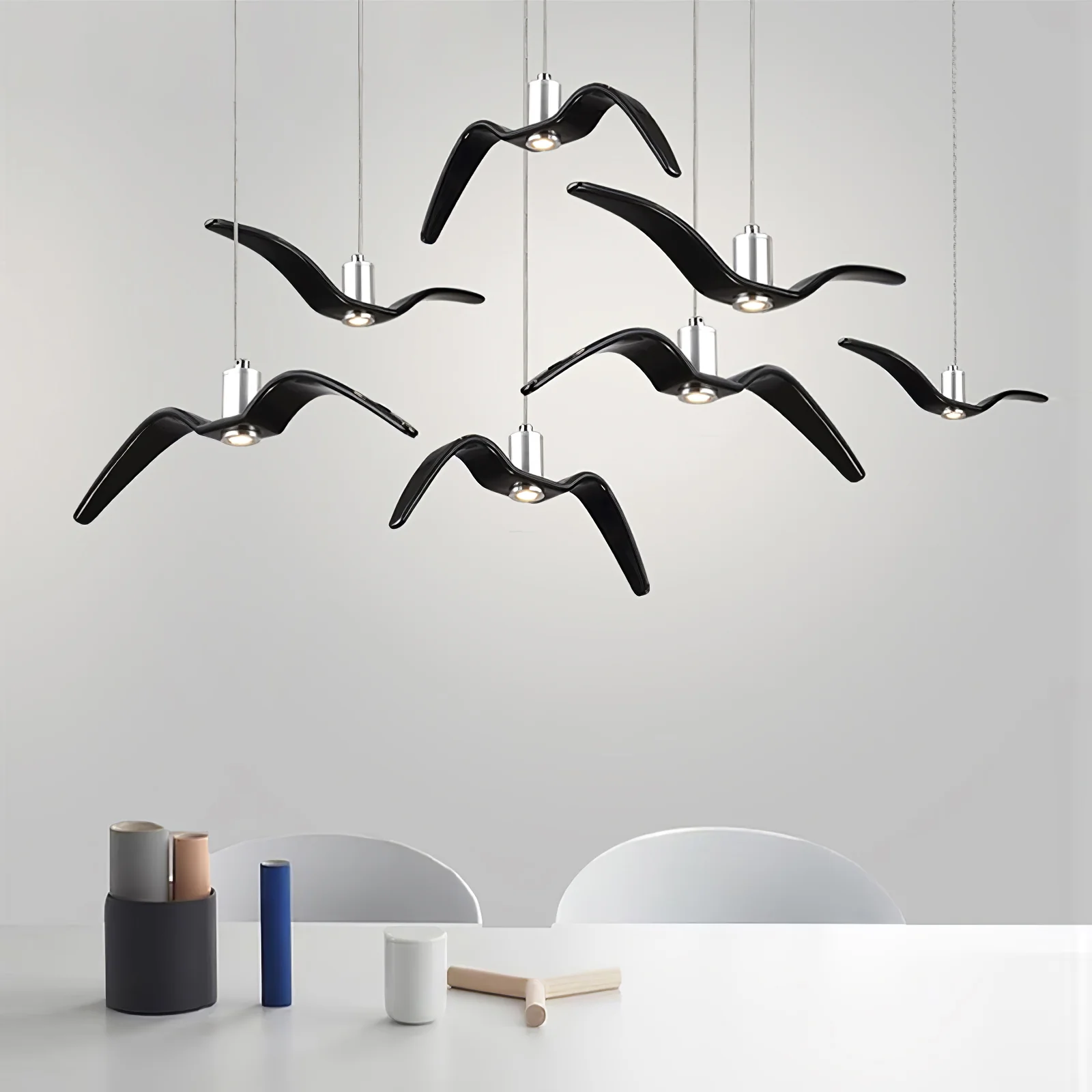 Подвесной светильник Aviara LED - ∅38см x 8см, черный, смола, нейтральный свет