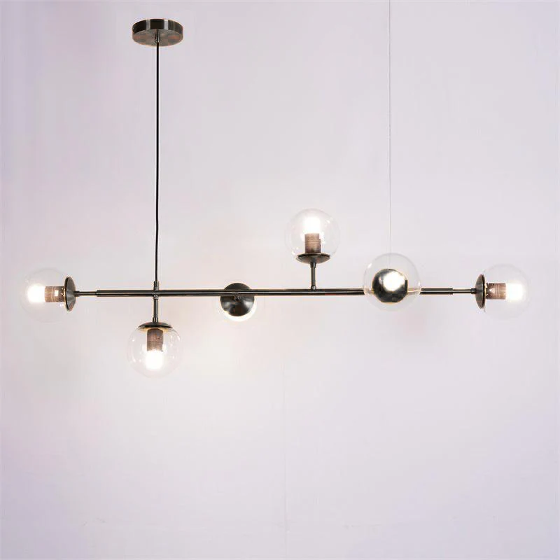 Люстра Orb - 120см х 45см, черный, янтарь