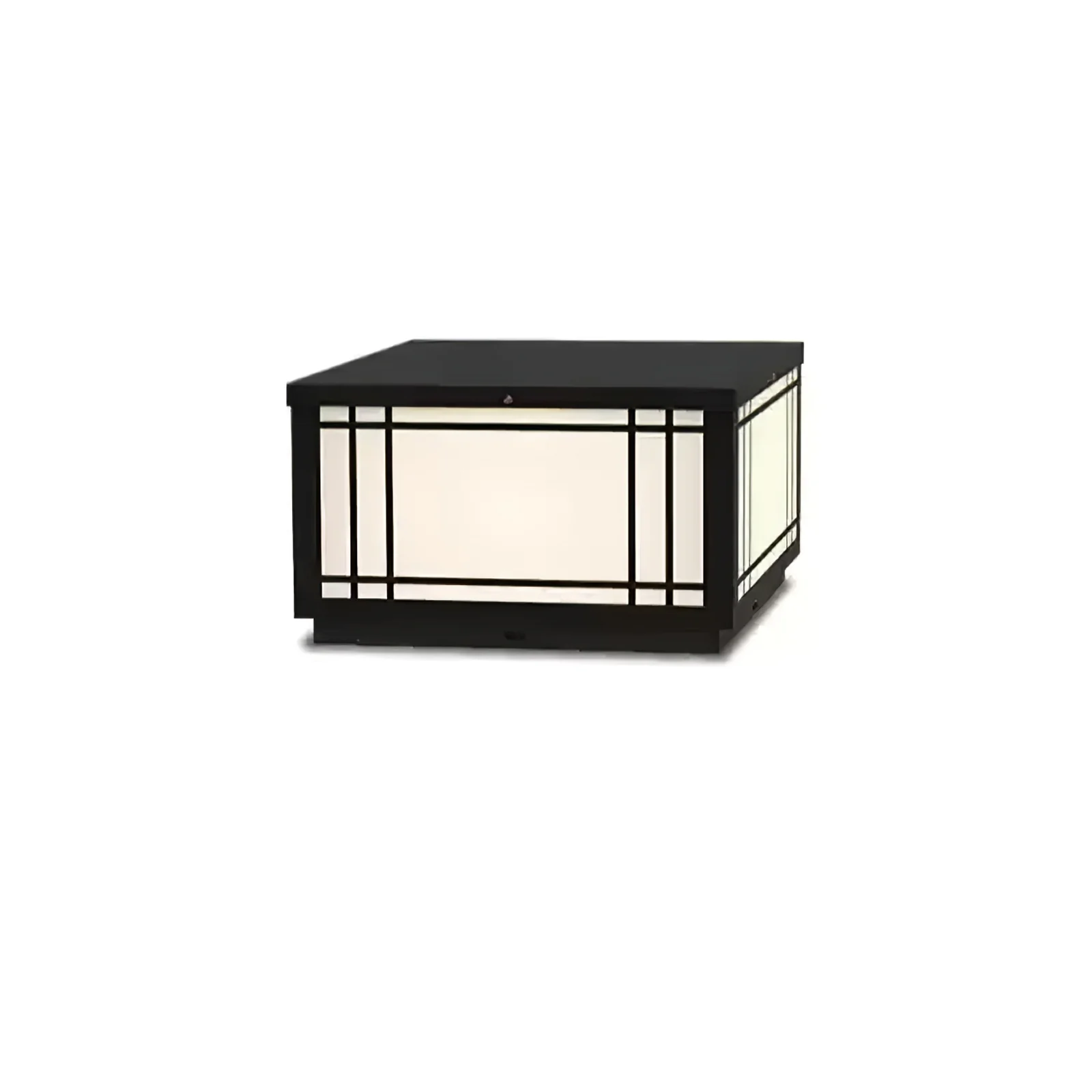 Уличный светильник Harrison Solar Cube - 40см x 40см x 18см, черный, белый, теплый свет