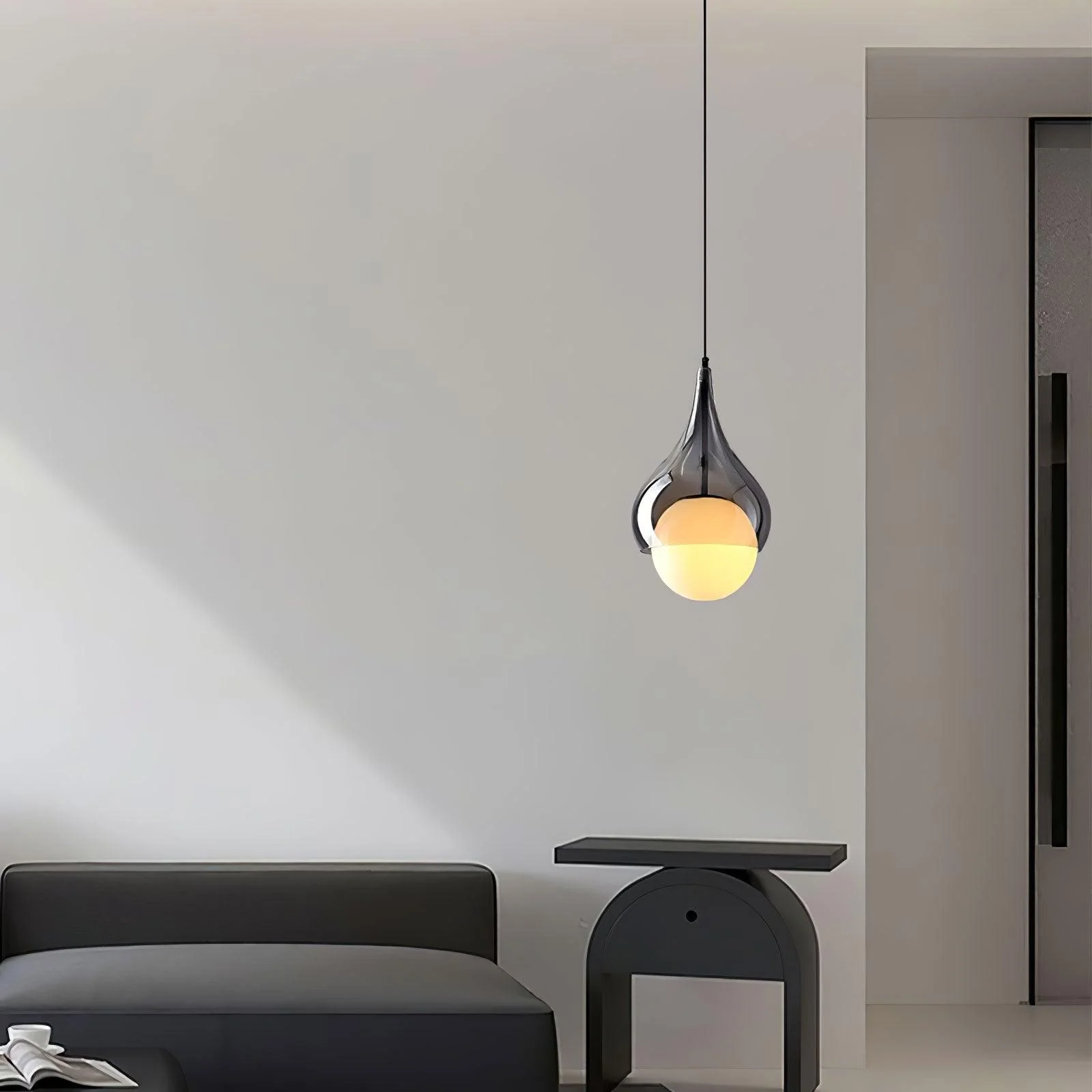 Подвесной светильник Quartet of Light Glass  - модель D Small - ∅70см x 150см, черный, дымчато-серый, 3000-6500К