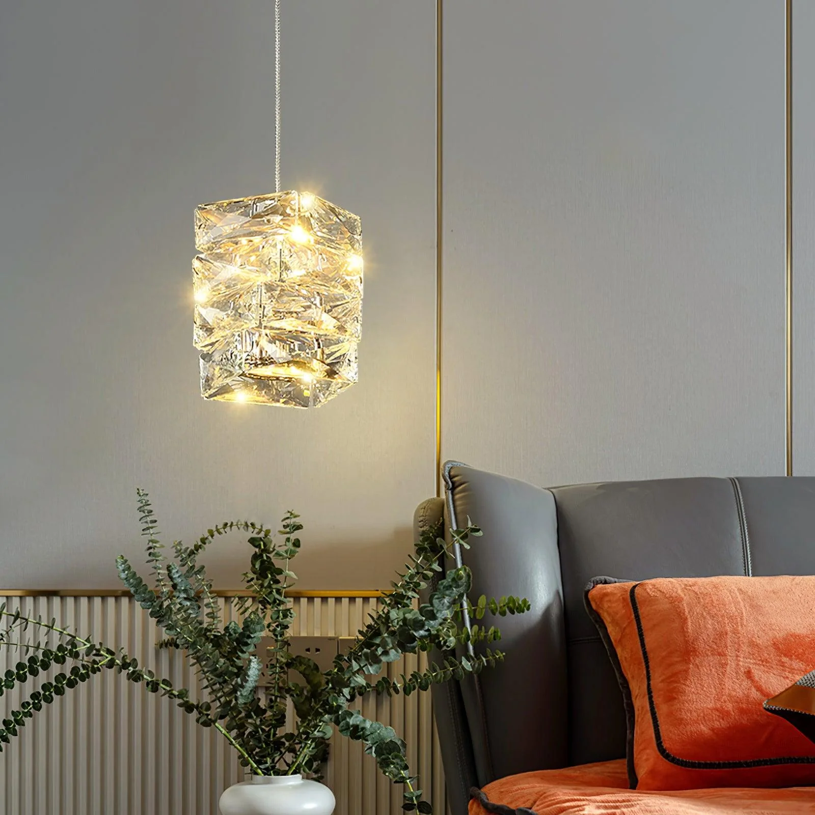 Подвесной светильник Leuchten Crystal - ∅22см x 25см, прозрачный, холодный свет