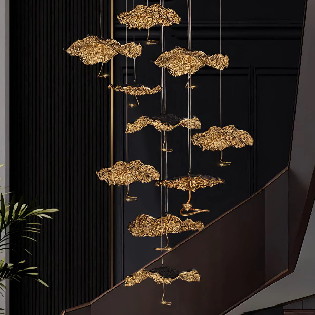 Люстра Brass Aviary Constellation - 1 подвес ∅25см х 15см, латунь, черный, теплый свет