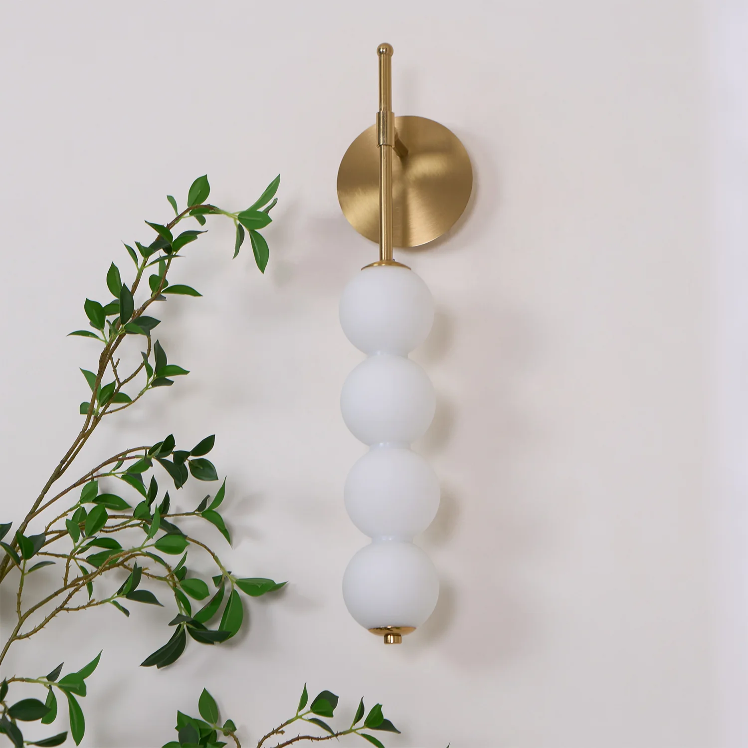 Abacus Wall Lamp - Set of 2 / Gold & Plastic ball / Warm White