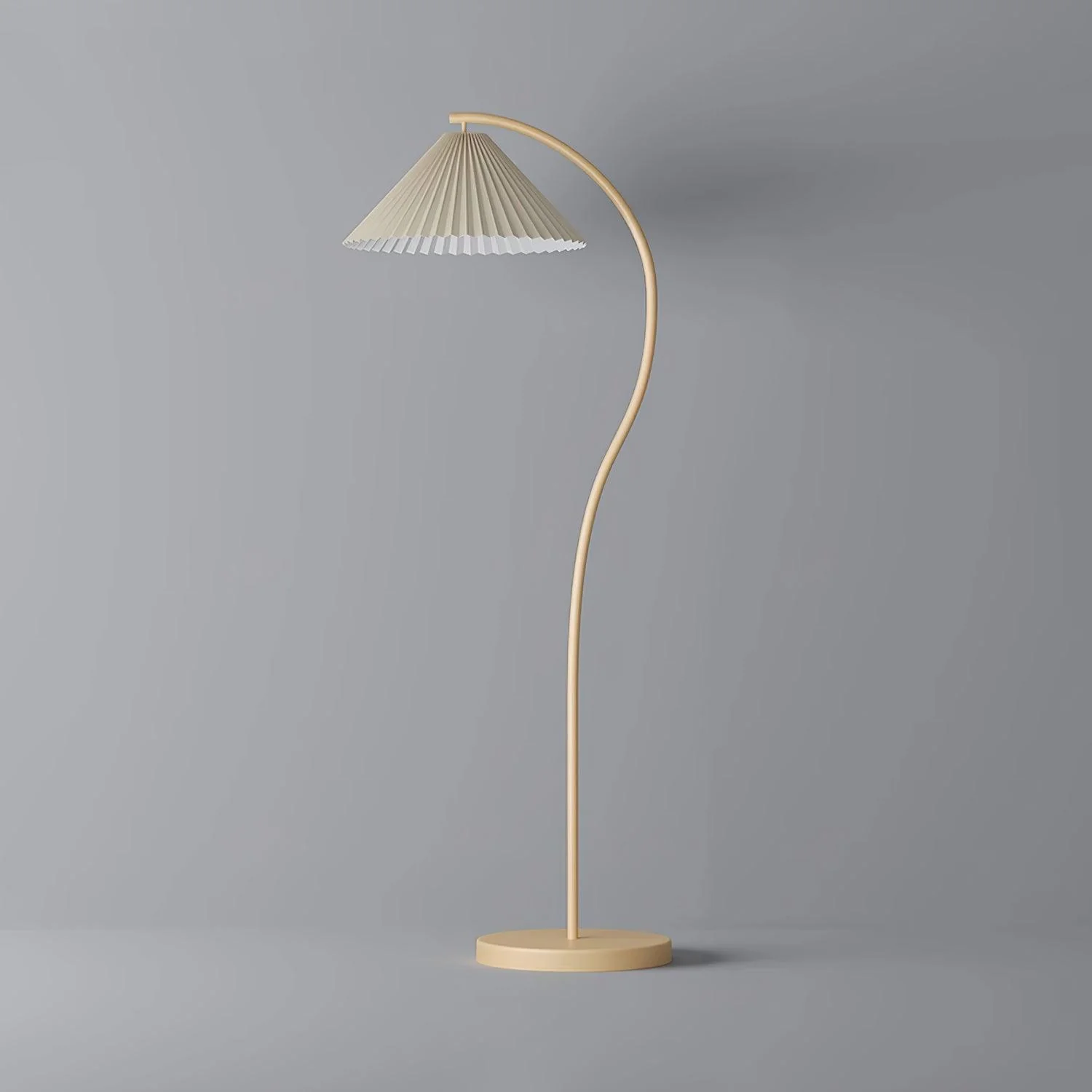 Crescini Pleated Floor Lamp - ∅ 11.8″ x H 59.8″/ Dia 30cm x H 152cm / Green & Light yellow / US plug