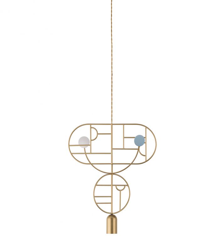 Подвесной светильник NOMON HOME WOODEN DOTS, CONF. 9, GOLD/COLOR BD-2788634