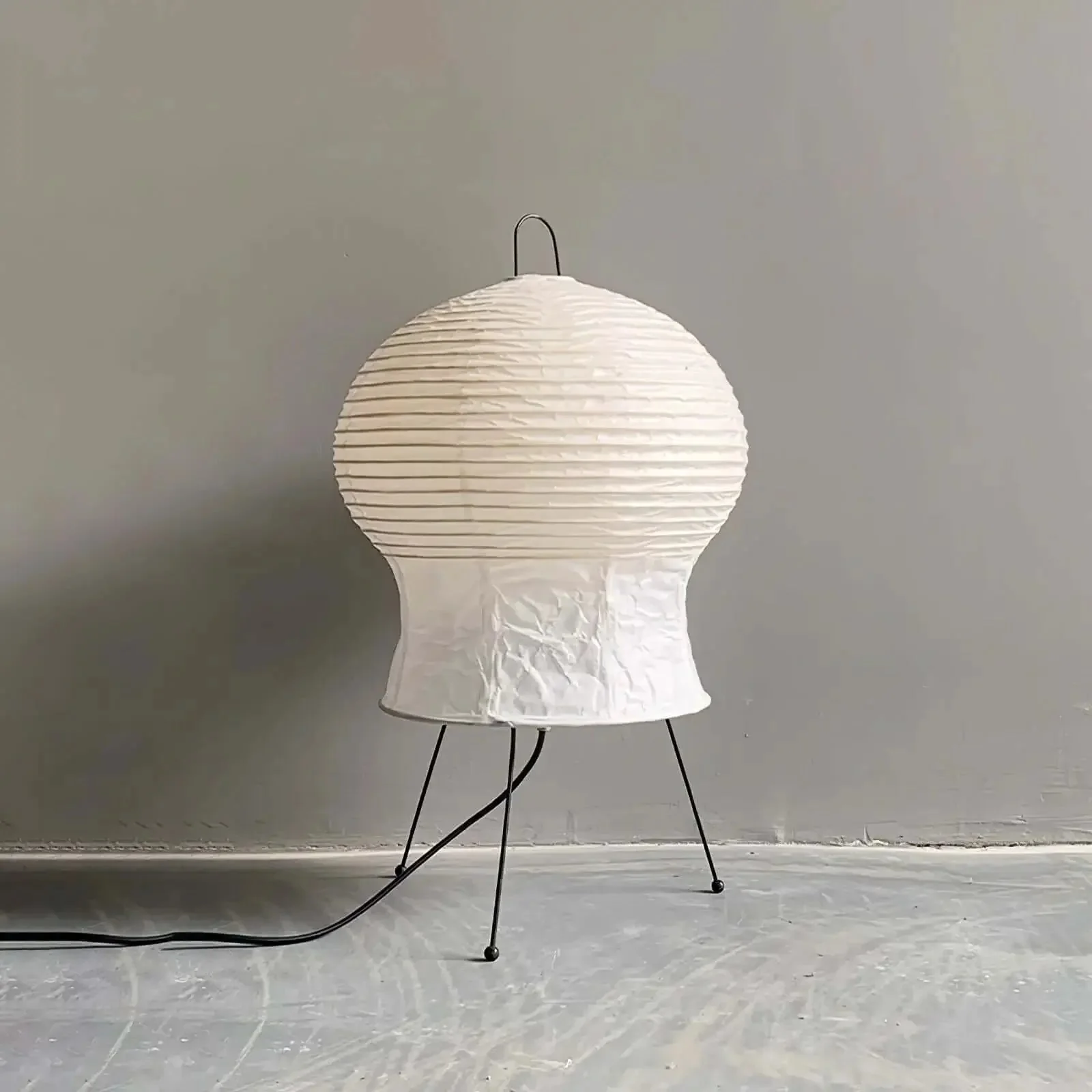 Настольный светильник Hana Washi - ∅25см x 34см, черный, белый