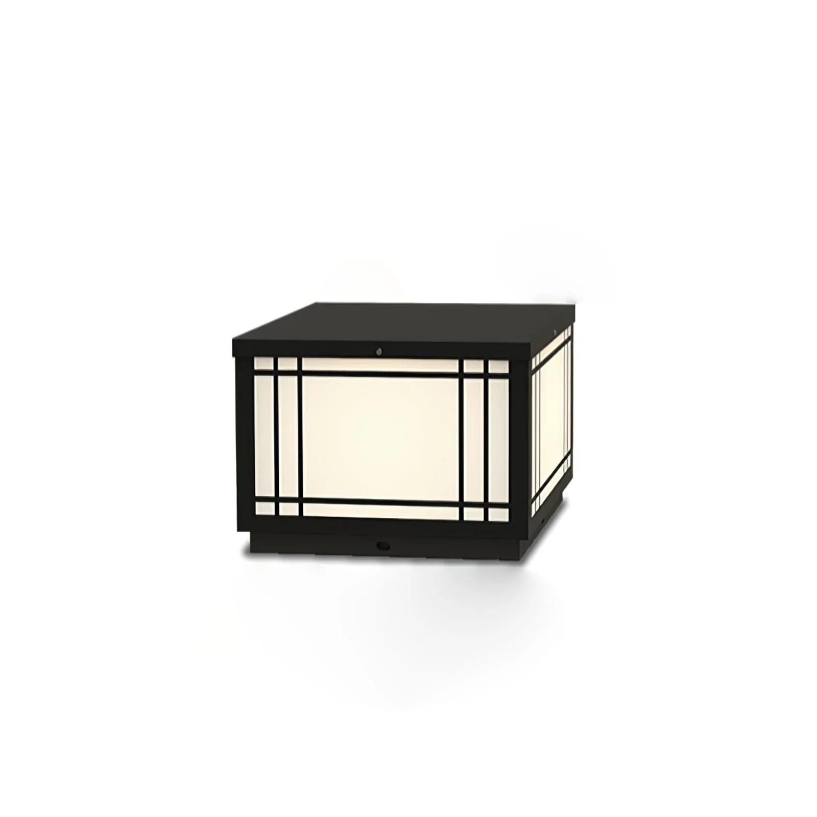 Уличный светильник Harrison Solar Cube - 40см x 40см x 18см, черный, белый, теплый свет