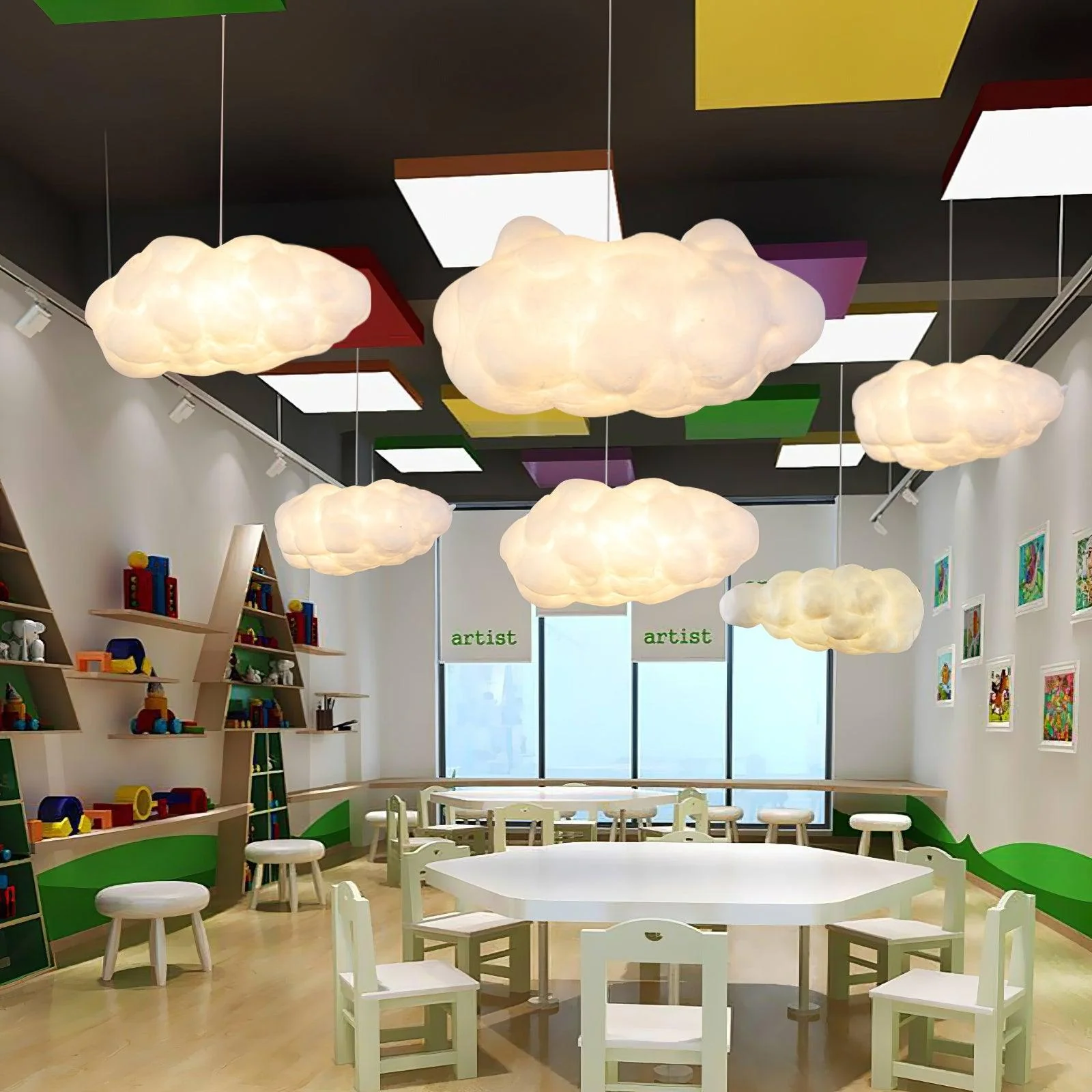 Подвесной светильник Cloudy - ∅50см x 30см, белый