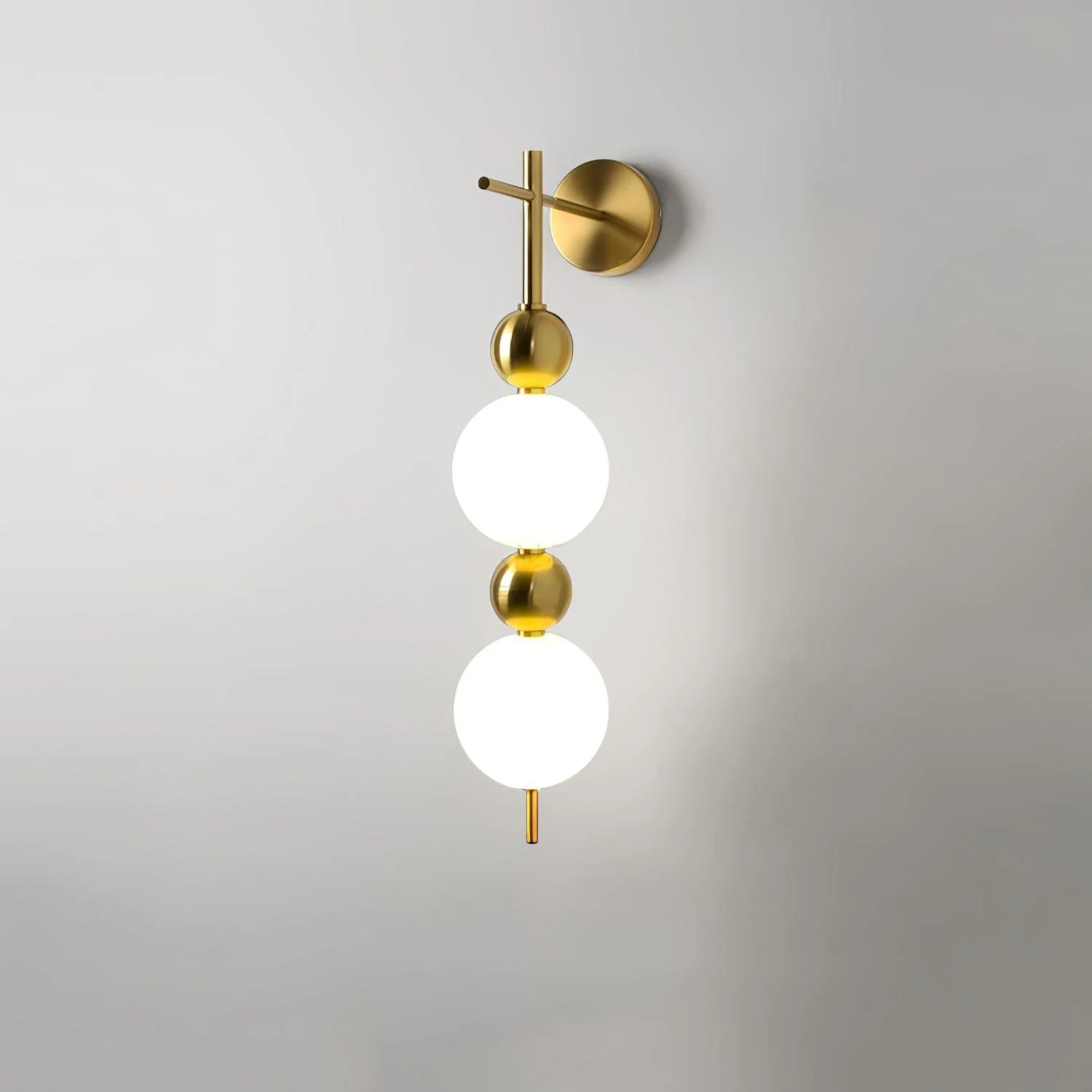 Candied Haws String Wall Lamp - ∅ 10.2″ x H 32.3″ / ∅ 15cm x H 82cm Set of 2 / Gold & White / Warm Light