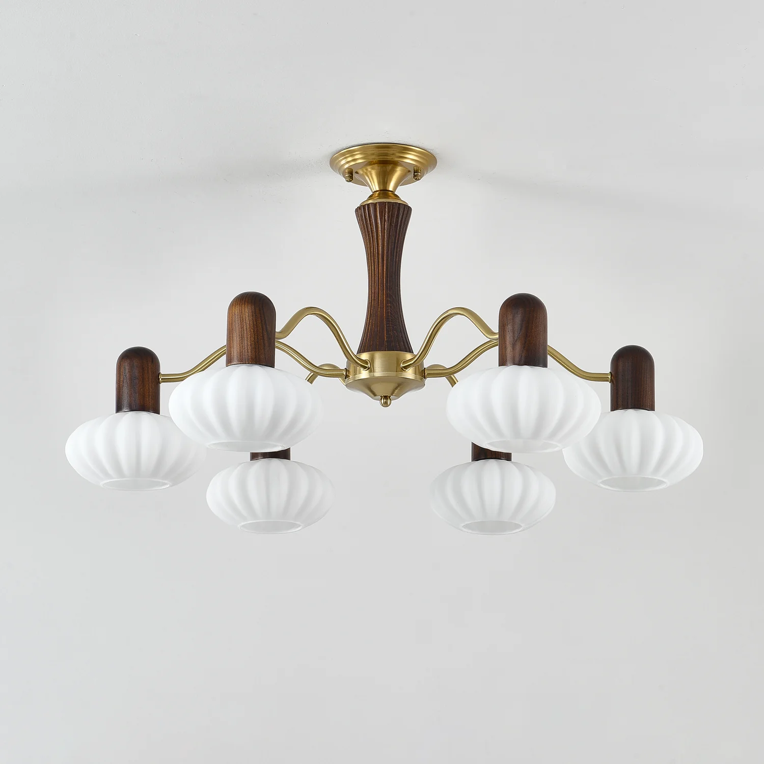 Люстра Walnut Color Embrace - 3 плафона ∅72см x 40см, орех, золотой