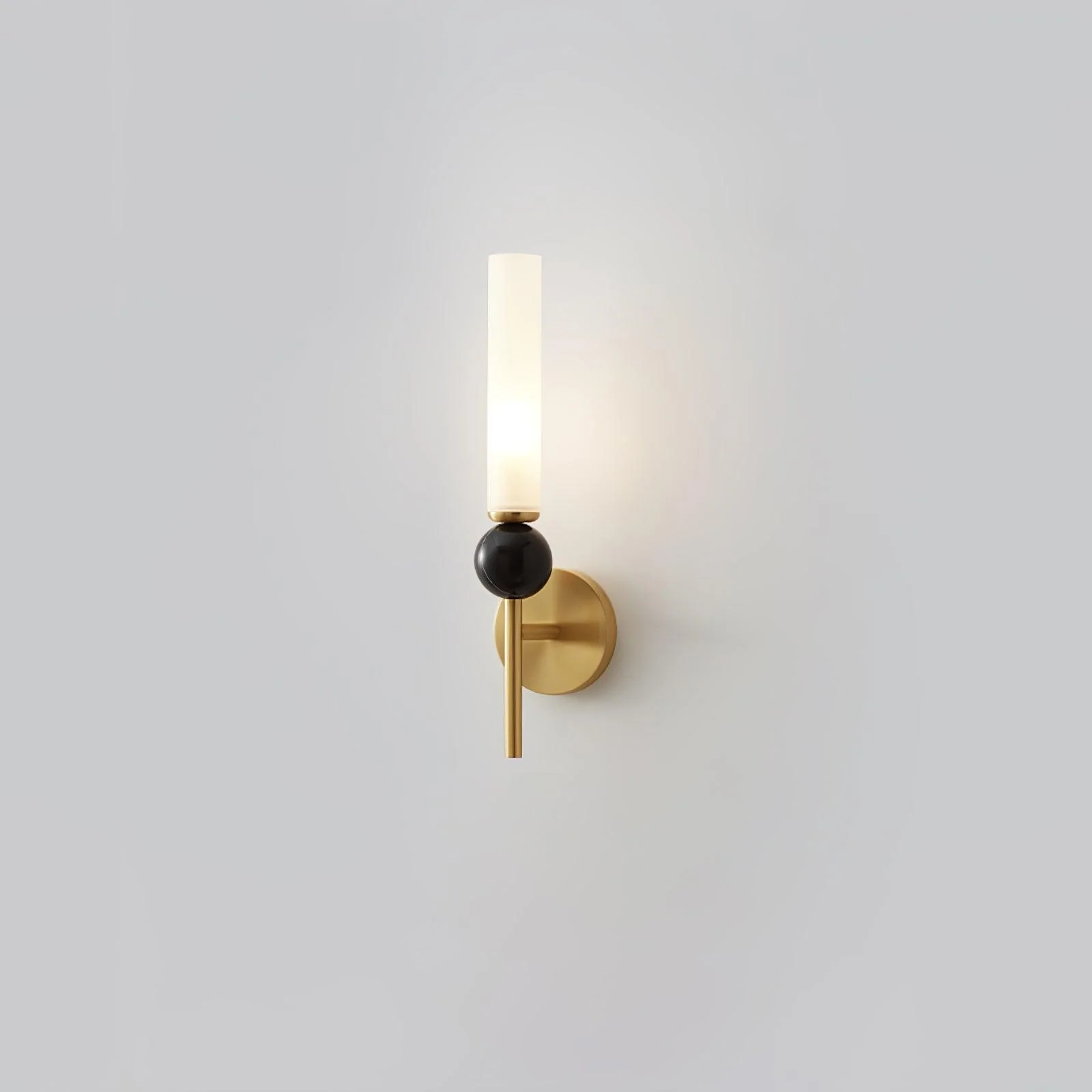 Настенный светильник Marble Vertical - модель C, ∅10см x 115см, черный, черный мраморный шар