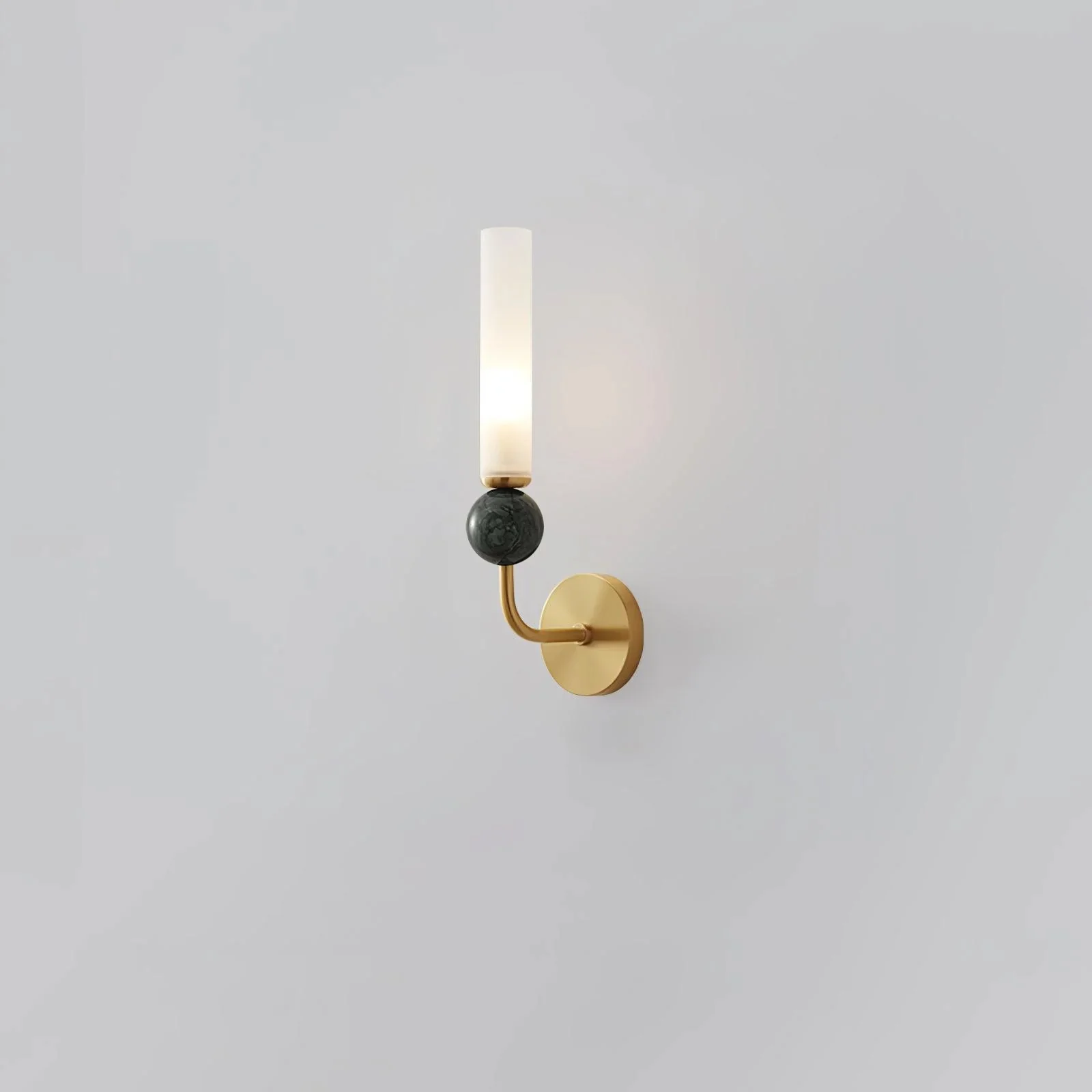 Настенный светильник Marble Vertical - модель C, ∅10см x 115см, черный, черный мраморный шар