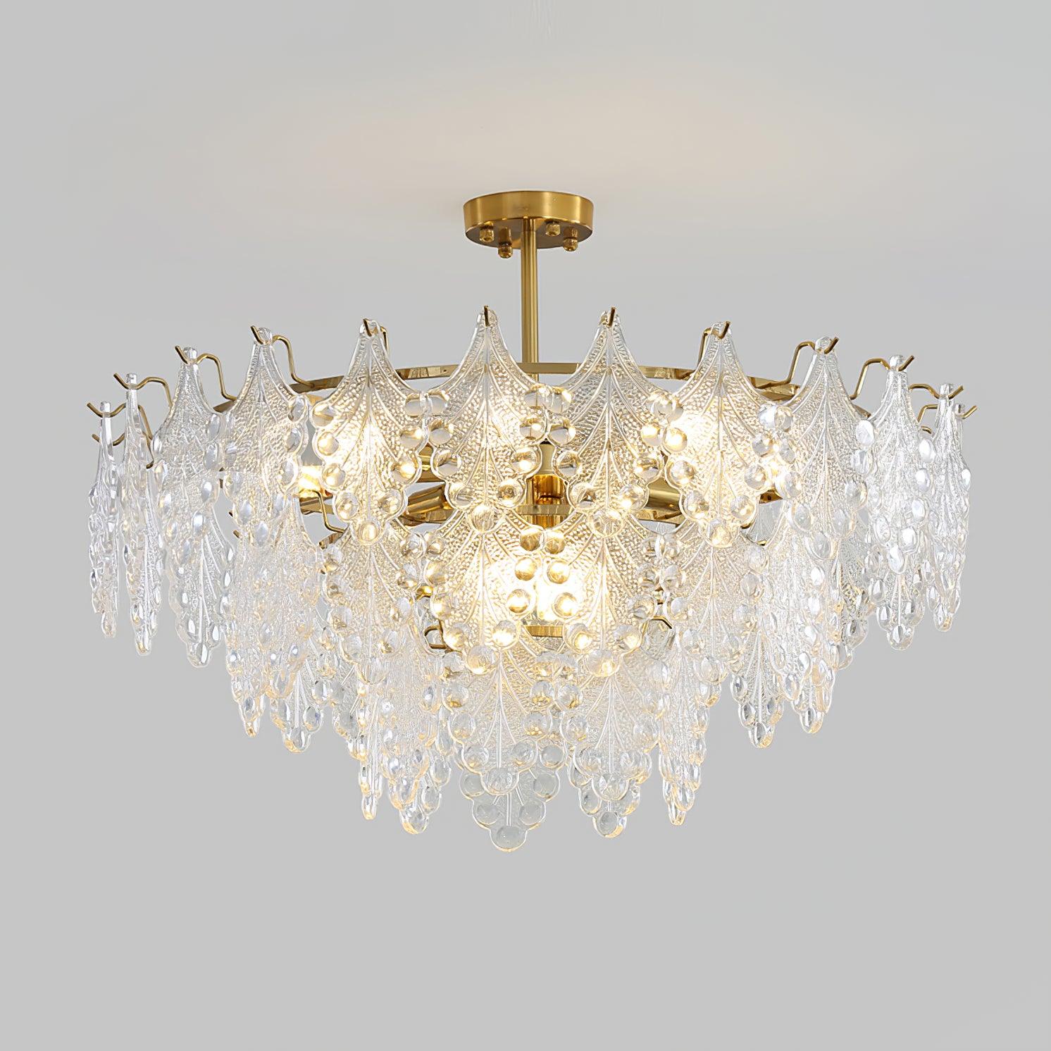 Люстра Tiered Carved Glass - 2 яруса ∅60см x 27см, золотой