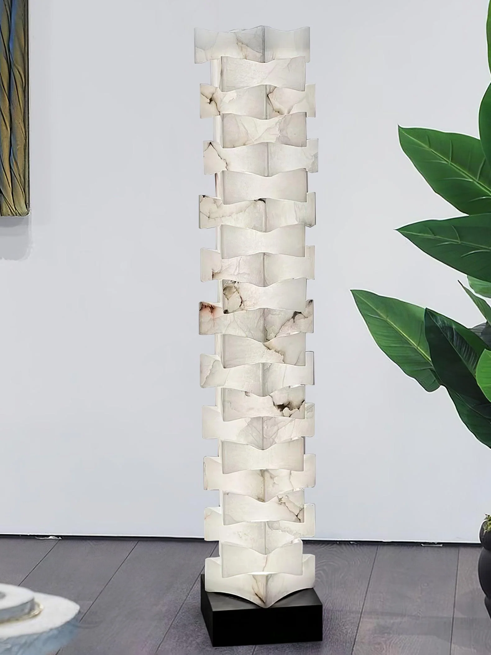 Торшер Stacked Alabaster Squares - 28см x 18см x 160см, холодный свет