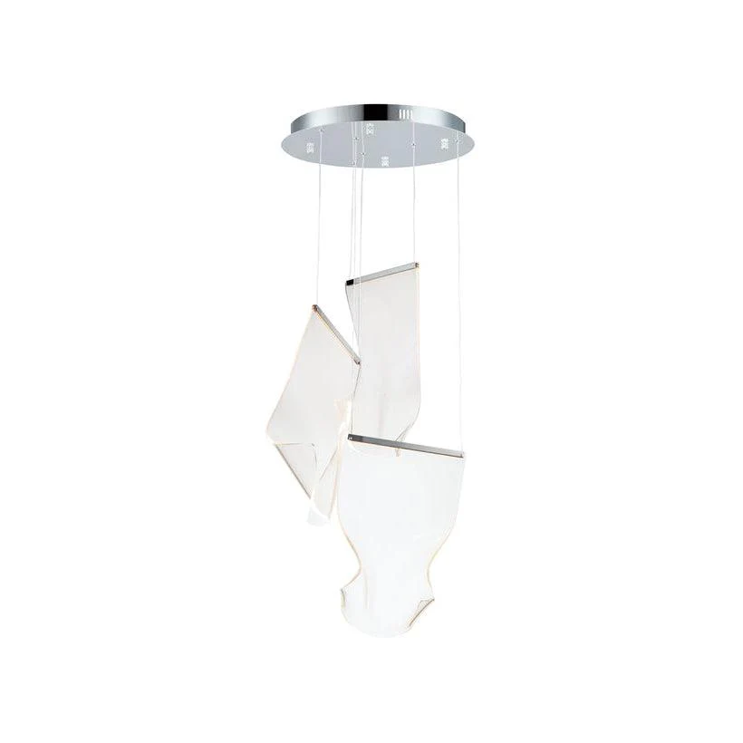 Люстра Acrylic LED - 3 подвеса, ∅35см х 150см, золотой