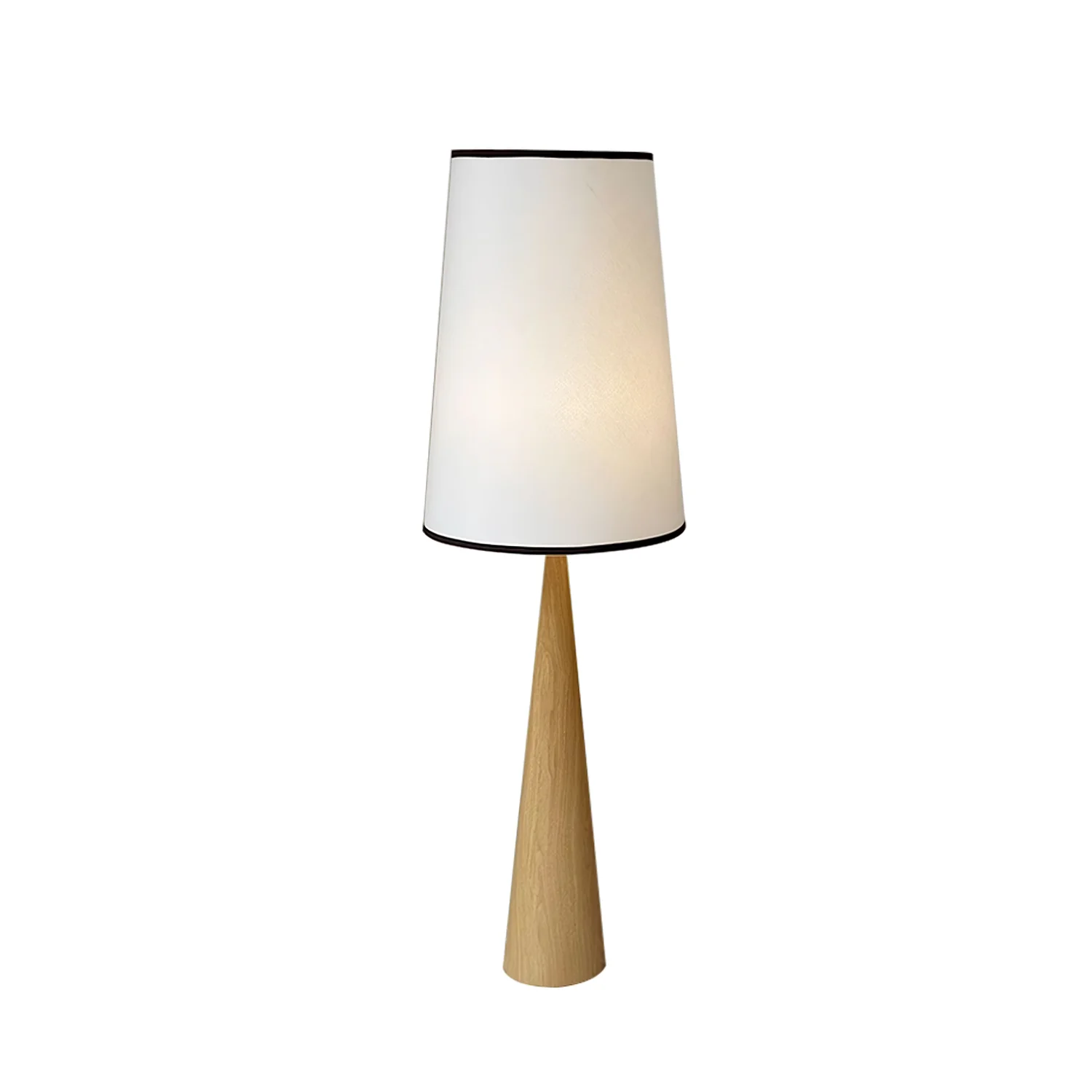 Торшер Faux Wood Conical - ∅48см x 150см, гидрографическое покрытие под дерево, белый