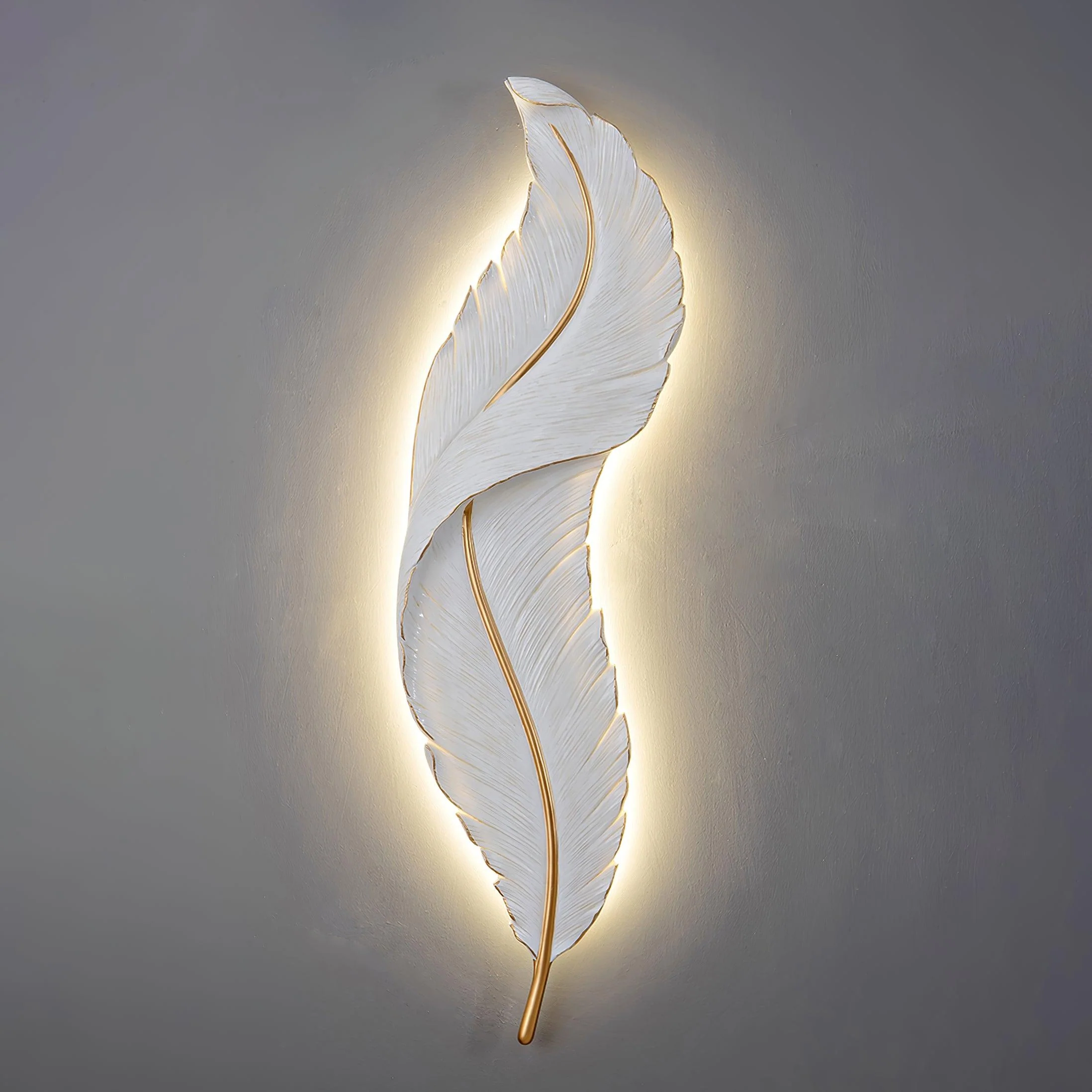 Настенный светильник Feather - 16см x 91см, белый, золотой, 3000-6500К
