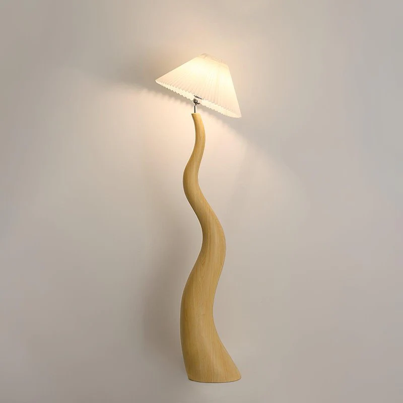 Twisted Pleated Floor Lamp - ∅ 17.7″ x H 64.9″/ Dia 45cm x H 165cm / White / US plug