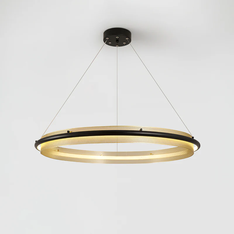 Люстра Acrylic LED Round - 3 яруса: ∅60см + ∅80см + ∅100см, черный, янтарь, теплый свет