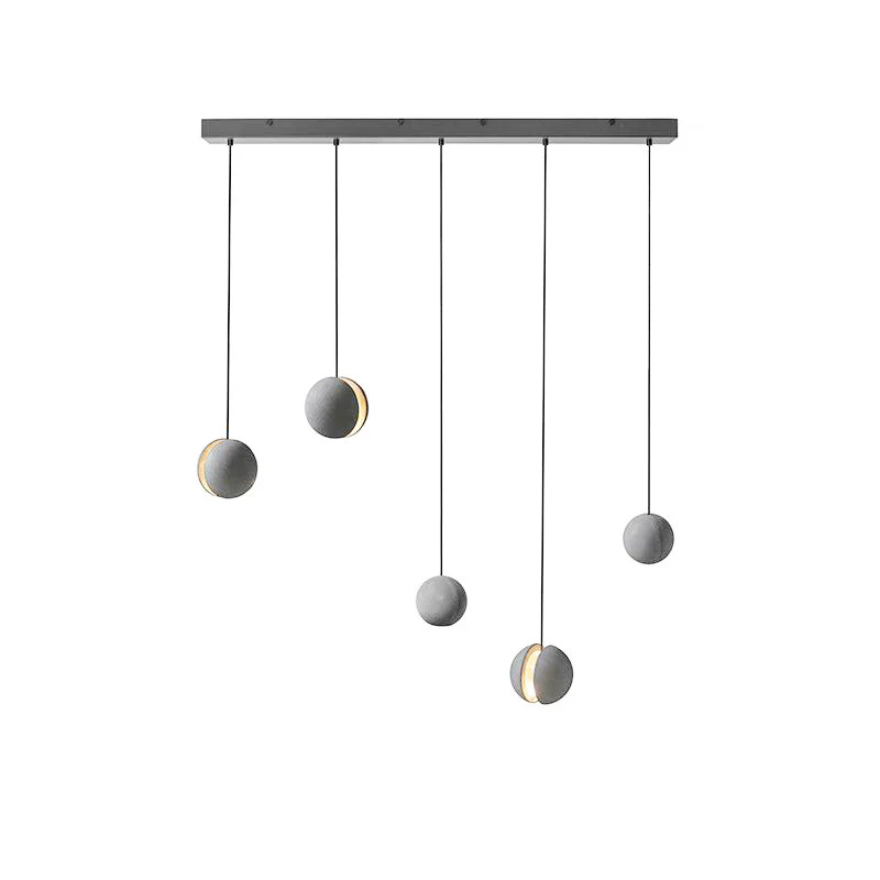 Подвесной светильник Moon Concrete - 2 плафона ∅24см x 150см, серый