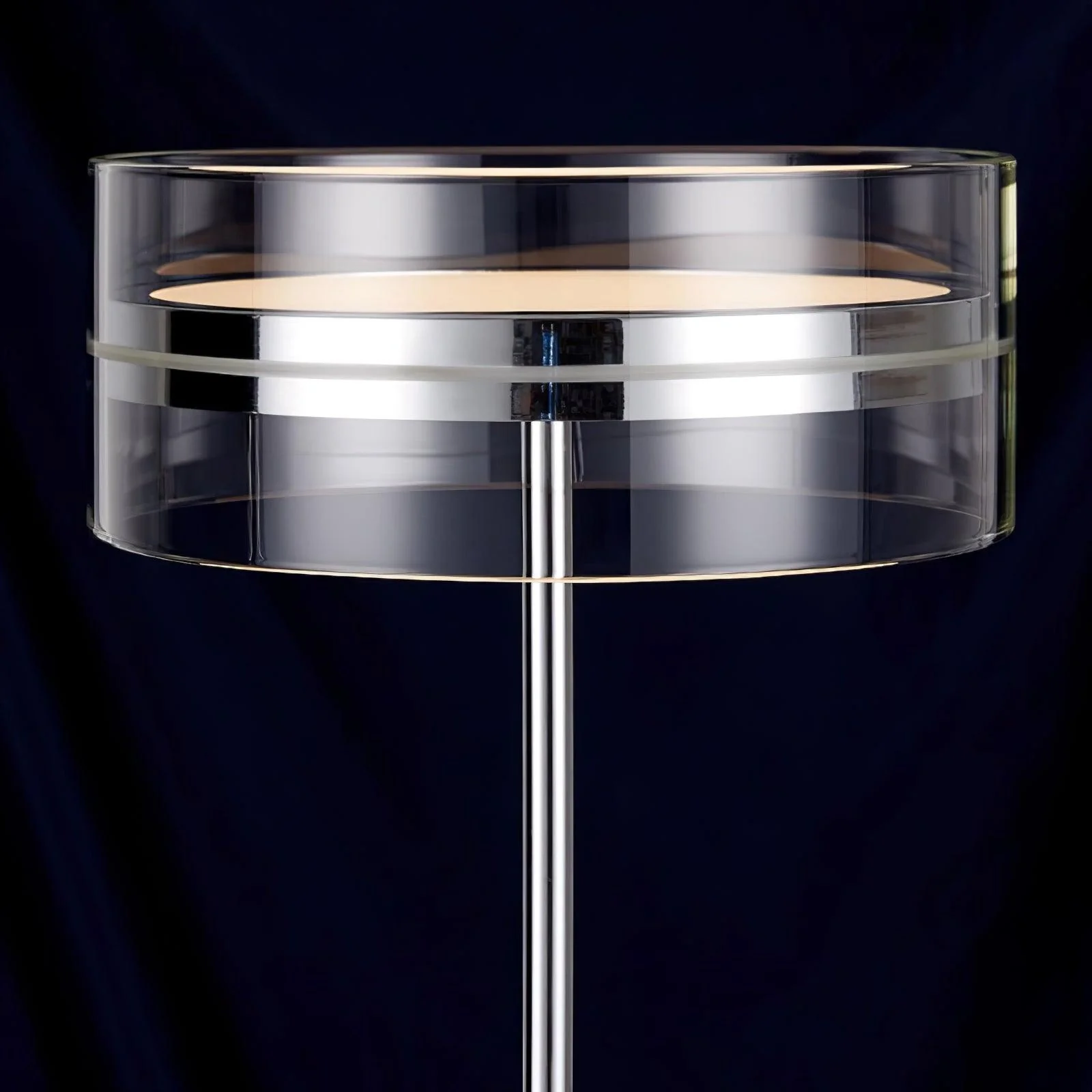Impex Florina Chrome Table Lamp - ∅ 7.9″ x H 15.7″ / Dia 20cm x H 40cm / Chrome / US plug