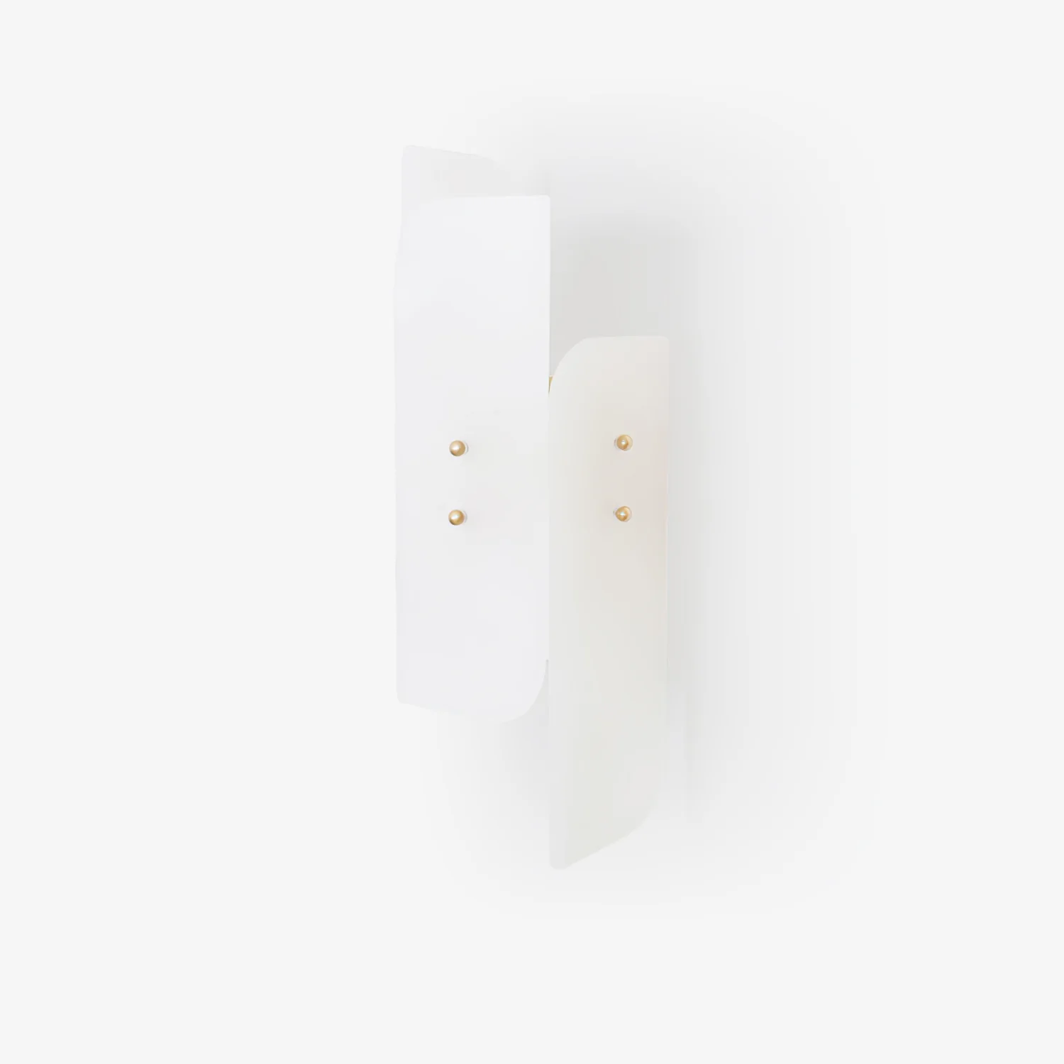 Megalith Alabaster Wall Light - ∅ 5.9″ x H 15.7″ / Dia 15cm x H 40cm / Brass & White / Set of 2