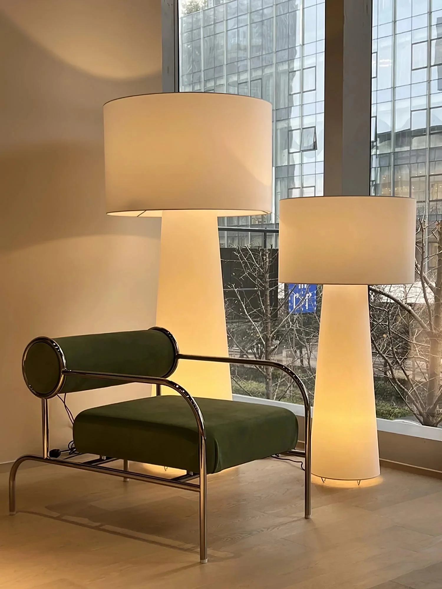 Торшер Column Fabric - модель C, ∅48см x 181см, белый